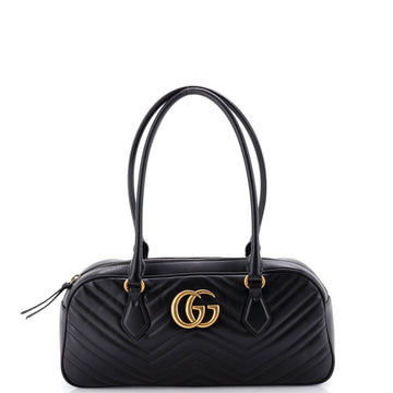 Gucci GG Marmont Top Handle Bowler Bag Matelasse Leather Medium