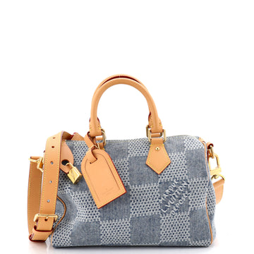 Louis Vuitton Speedy Bandouliere Bag 3D Damier Giant Denim 25