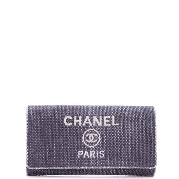 Chanel Deauville Flap Wallet Lurex Canvas Long