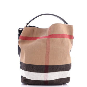 Burberry Ashby Bag House Check Canvas Medium
