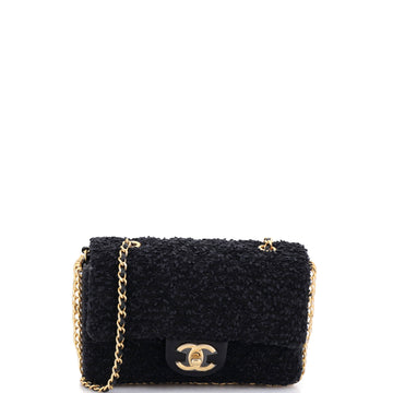 Chanel River of Pearls Flap Bag Quilted Tweed Mini