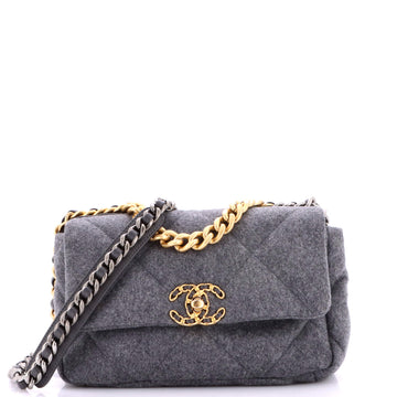 Chanel 19 Flap Bag Quilted Wool Medium
