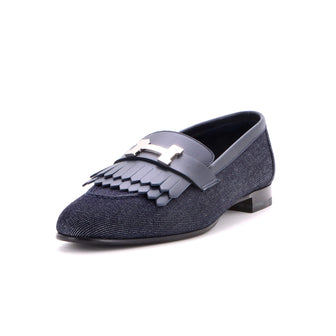 Hermes Women's Royal Loafers Denim with Leather