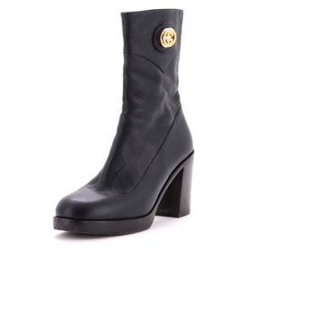 Gucci Women's Interlocking G Ankle Boots Leather