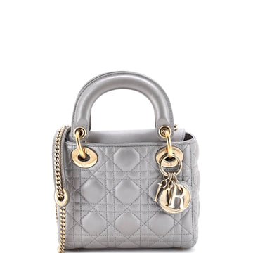 Christian Dior Lady Dior Chain Bag Cannage Quilt Lambskin Mini
