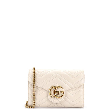 Gucci GG Marmont Chain Wallet Matelasse Leather Mini