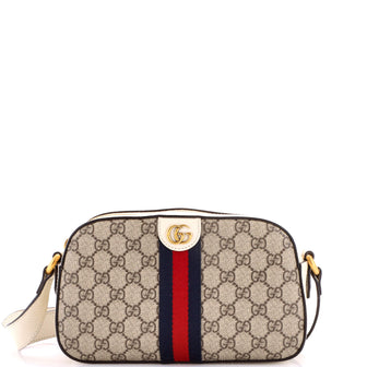 Gucci Ophidia Camera Shoulder Bag GG Coated Canvas with Leather Small