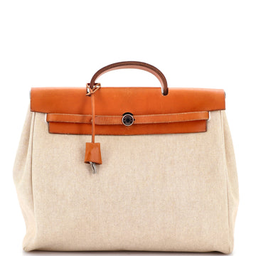 Hermes Herbag Toile and Leather MM