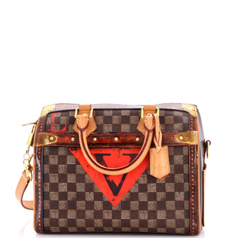 Louis Vuitton Speedy Bandouliere Bag Limited Edition Damier Time Trunk 25