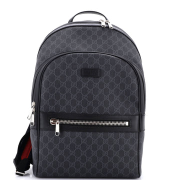 Gucci Front Zip Pocket Backpack GG Coated Canvas Medium