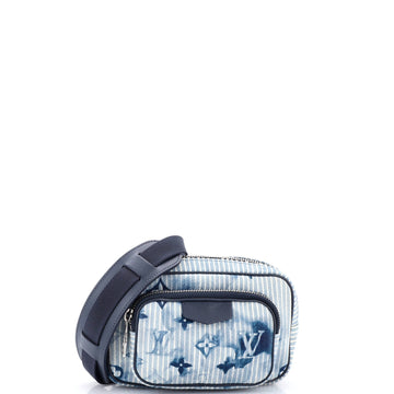 Louis Vuitton Outdoor Pouch Limited Edition Monogram Watercolor Stripes Denim