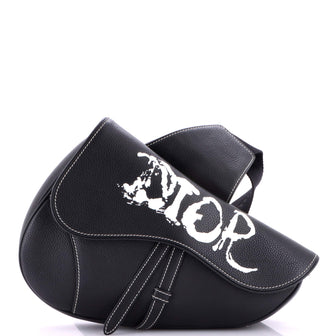 Christian Dior Peter Doig Saddle Bag Printed Leather Medium