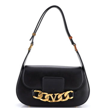 Valentino Garavani VLogo Chain Flap Shoulder Bag Leather Medium