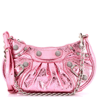Balenciaga Le Cagole Giant Studs Shoulder Bag Leather with Crystals Mini