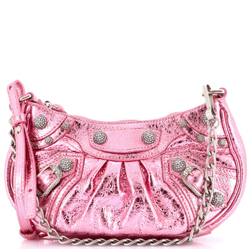 Balenciaga Le Cagole Giant Studs Shoulder Bag Leather with Crystals Mini