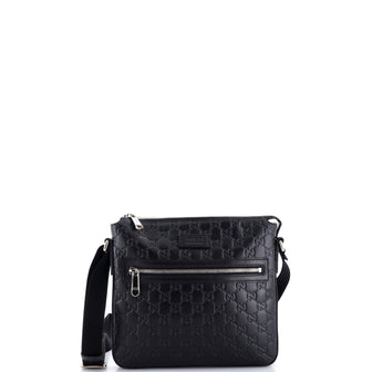 Gucci Signature Zip Messenger Bag Guccissima Leather Small