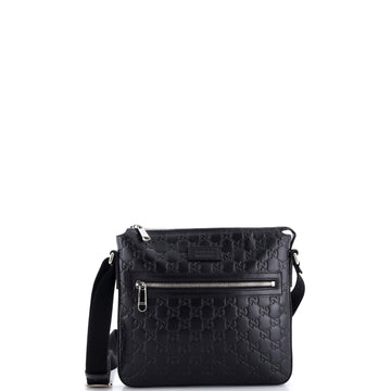 Gucci Signature Zip Messenger Bag Guccissima Leather Small