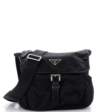 Prada Buckle Messenger Bag Tessuto Small