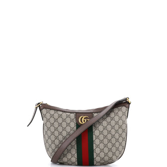 Gucci Ophidia Half Moon Hobo GG Coated Canvas Small