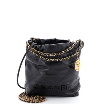 Chanel 22 Chain Hobo Quilted Caviar Mini