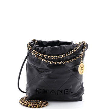 Chanel 22 Chain Hobo Quilted Caviar Mini