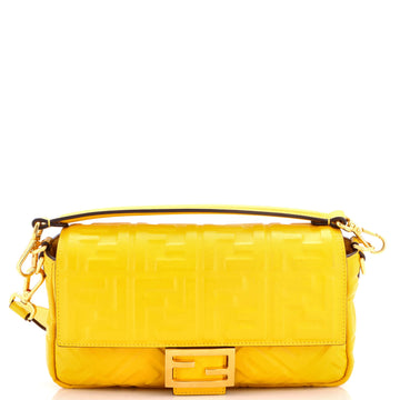 Fendi Baguette NM Bag Zucca Embossed Leather Medium