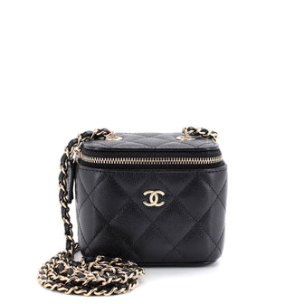 Chanel Classic Vanity Case with Chain Quilted Caviar Mini