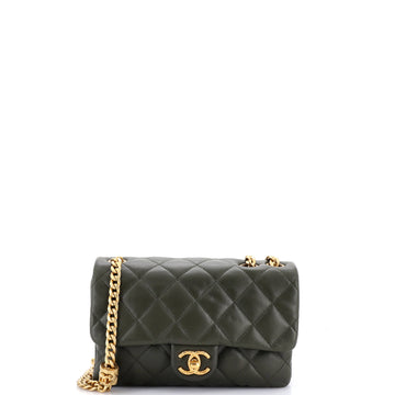 Chanel All Slide Long Flap Bag Quilted Lambskin Small