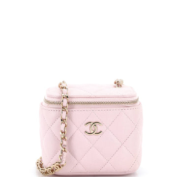 Chanel Tiny CC Link Vanity Case with Chain Quilted Caviar Mini