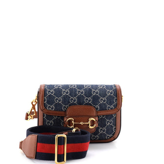 Gucci Horsebit 1955 Shoulder Bag GG Denim Mini
