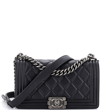 Chanel Boy Flap Bag Quilted Lambskin Old Medium
