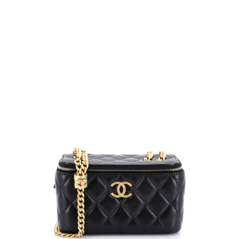 Chanel All Slide Long Vanity Case with Chain Quilted Lambskin Small