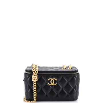 Chanel All Slide Long Vanity Case with Chain Quilted Lambskin Small