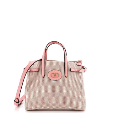 Valentino Garavani Antibes Shopping Tote Canvas with Leather Small