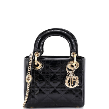 Christian Dior Lady Dior Chain Bag Cannage Quilt Patent Mini