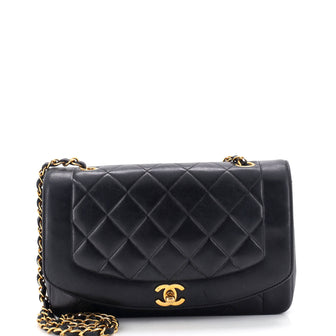 Chanel Vintage Diana Flap Bag Quilted Lambskin Medium