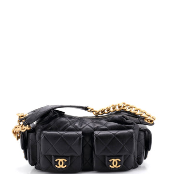 Chanel Trendy Pockets Hobo Quilted Lambskin Large