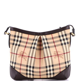 Burberry Hartham Crossbody Bag Haymarket Coated Canvas Medium