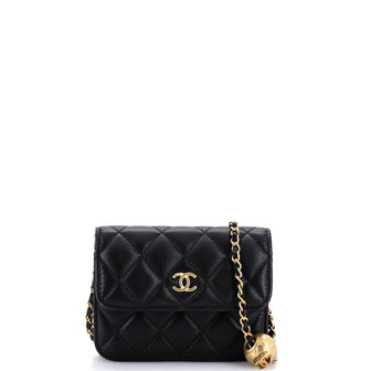 Chanel Pearl Crush Flap Clutch with Chain Quilted Lambskin Mini