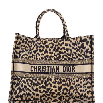 Christian Dior Book Tote Mizza Embroidered Canvas Large