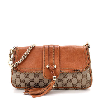 Gucci Marrakech Convertible Evening Bag Leather and GG Canvas