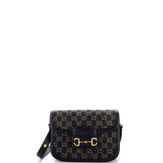 Gucci Horsebit 1955 Shoulder Bag GG Denim Small