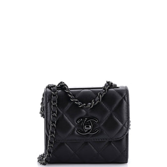 Chanel So Black Trendy CC Clutch with Chain Quilted Lambskin Small