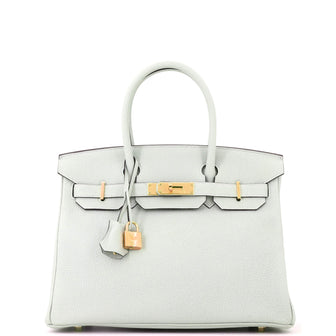 Hermes Birkin Handbag Grey Togo with Gold Hardware 30