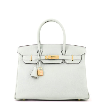 Hermes Birkin Handbag Grey Togo with Gold Hardware 30