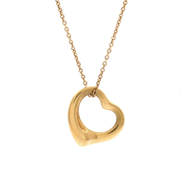Tiffany & Co. Elsa Peretti Open Heart Pendant Necklace 18K Yellow Gold 16mm