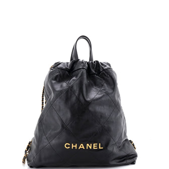 Chanel 22 Chain Backpack Quilted Calfskin Large