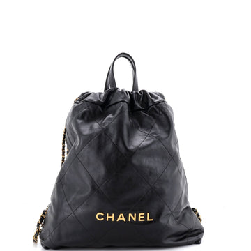 Chanel 22 Chain Backpack Quilted Calfskin Large