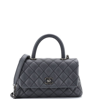 Chanel Coco Top Handle Bag Quilted Caviar Mini
