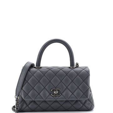 Chanel Coco Top Handle Bag Quilted Caviar Mini